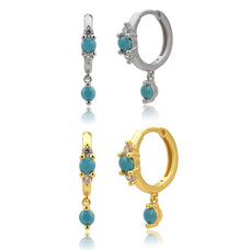 925 Sterling Silver Zircon Vintage Style Green Setting Drop Earrings (color options)