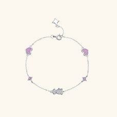 925 Sterling Silver Heart and Dog Charm Bracelet or Necklace (options)