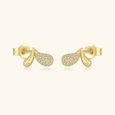 925 Sterling Silver Zircon Irregular Heart Stud Earrings (color options)