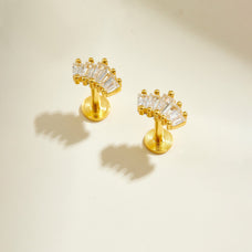 925 Sterling Silver Zircon Stud Earrings (color options)