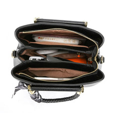 Luxury Style PU Leather Shoulder Handbag with Scarf (color options)
