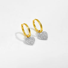 925 Sterling Silver Zircon Heart or Star Drop Earrings (style option)