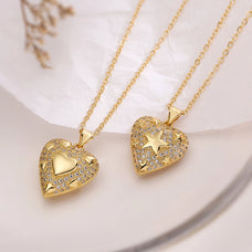 Heart Shaped Zircon Pendant Necklace (design options)
