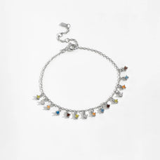 925 Sterling Silver Colorful Zircon Charm Bracelet (color option)