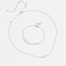 Luxury Style 925 Sterling Silver Simulated Pearl Necklace or Matching Bracelet (style/color options)