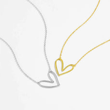 925 Sterling Silver Heart Love Pendant Necklace (color options)
