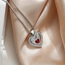 Heart Shape Zircon Pendant Necklace (color option)