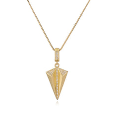 Gold Color Plated Zircon Star or Arrow Shape Pendant Necklace