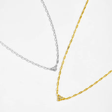 Cute 925 Sterling Silver Zircon Pendant Necklace (color options)