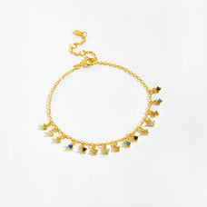 925 Sterling Silver Colorful Zircon Charm Bracelet (color option)