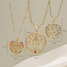 Vintage Style Zircon Tree of Life Pendant Necklace (design options)