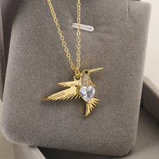 Zircon Gold Color Bird Necklace (color options)