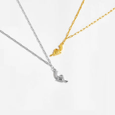 925 Sterling Silver Gold Color Plated Gun Pendant Necklace (color option)