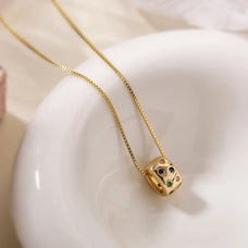 Gold Color Vintage Luxury Style Colorful Zircon Ring Pendant Necklace