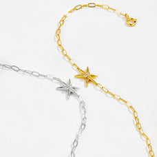 925 Sterling Silver Zircon Sparkle Star Charm Bracelet (color option)
