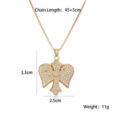 Zircon Gold Color Cross Pendants Necklace (design options)