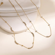 Gold Color Plated Zircon Choker Necklace (style option)