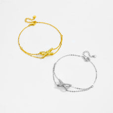 925 Sterling Silver Zircon Butterfly Shape Charm Bracelet (color option)