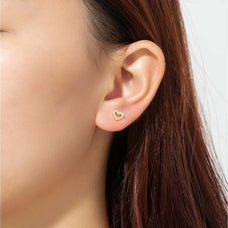 925 Sterling Silver Zircon Heart Stud Earrings (color options)
