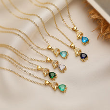 Gold Color Boy Shape Zircon Pendant Necklace (color options)