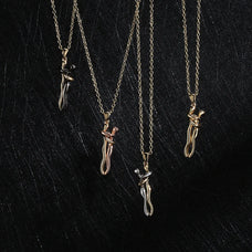 Gold Color Plated Couple Hugging Pendant Necklace (options)