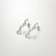925 Sterling Silver Zircon Love Earrings (color option)