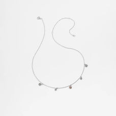 925 Sterling Silver Zircon Flower Pendant Choker Necklace (color options)