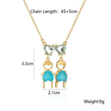 Zircon Girl or Boy Child Pendant Necklace (more options)