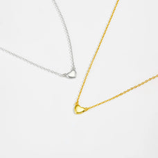 925 Sterling Silver Heart Pendant Necklace (color options)