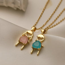Zircon Girl or Boy Child Pendant Necklace (more options)