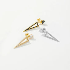 925 Sterling Silver Zircon Triangle Drop Earrings (color options)