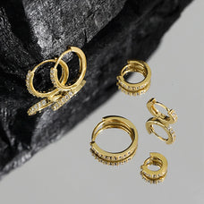 925 Sterling Silver Zircon 5mm to 13mm Huggie Hoop earrings (more options)