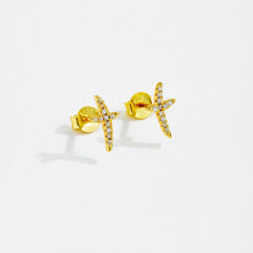 925 Sterling Silver Zircon Sword Stud Earrings (color option)