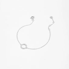 925 Sterling Silver Circle Charm Bracelet (color options)