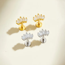 925 Sterling Silver Zircon Stud Earrings (color options)
