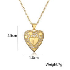 Heart Shaped Zircon Pendant Necklace (design options)