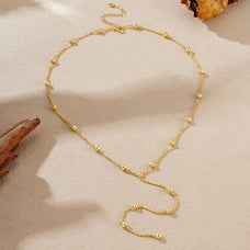 925 Sterling Silver Bead Y Necklace (color options)