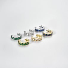 925 Sterling Silver Zircon Cuff Earrings (color options)
