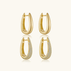 Luxury Style 925 Sterling Silver Zircon Hoop Earrings (style/color options)