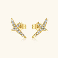 925 Sterling Silver Zircon Sword Stud Earrings (color option)
