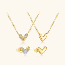 925 Sterling Silver Zircon Heart Shaped Necklace or earrings (more options)