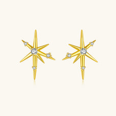 925 Sterling Silver Zircon Star Stud Earrings (color option)