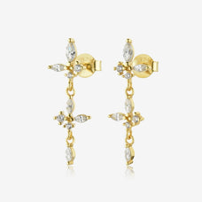 925 Sterling Silver Zircon Dangle Drop Earrings (color option)