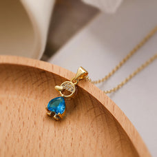Gold Color Boy Shape Zircon Pendant Necklace (color options)