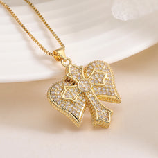 Zircon Gold Color Cross Pendants Necklace (design options)
