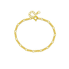 925 Sterling Silver Figaro Link Bracelet (color option)