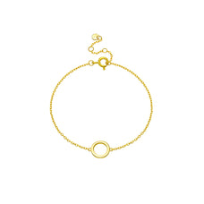 925 Sterling Silver Circle Charm Bracelet (color options)