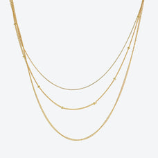 925 Sterling Silver Three Layer Necklace (color options)