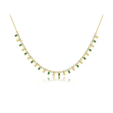 Luxury Style 925 Sterling Silver Colorful Zircon Choker Necklace (color options)
