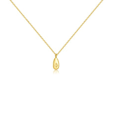 925 Sterling Silver Oval Star Pendant Necklace (color options)